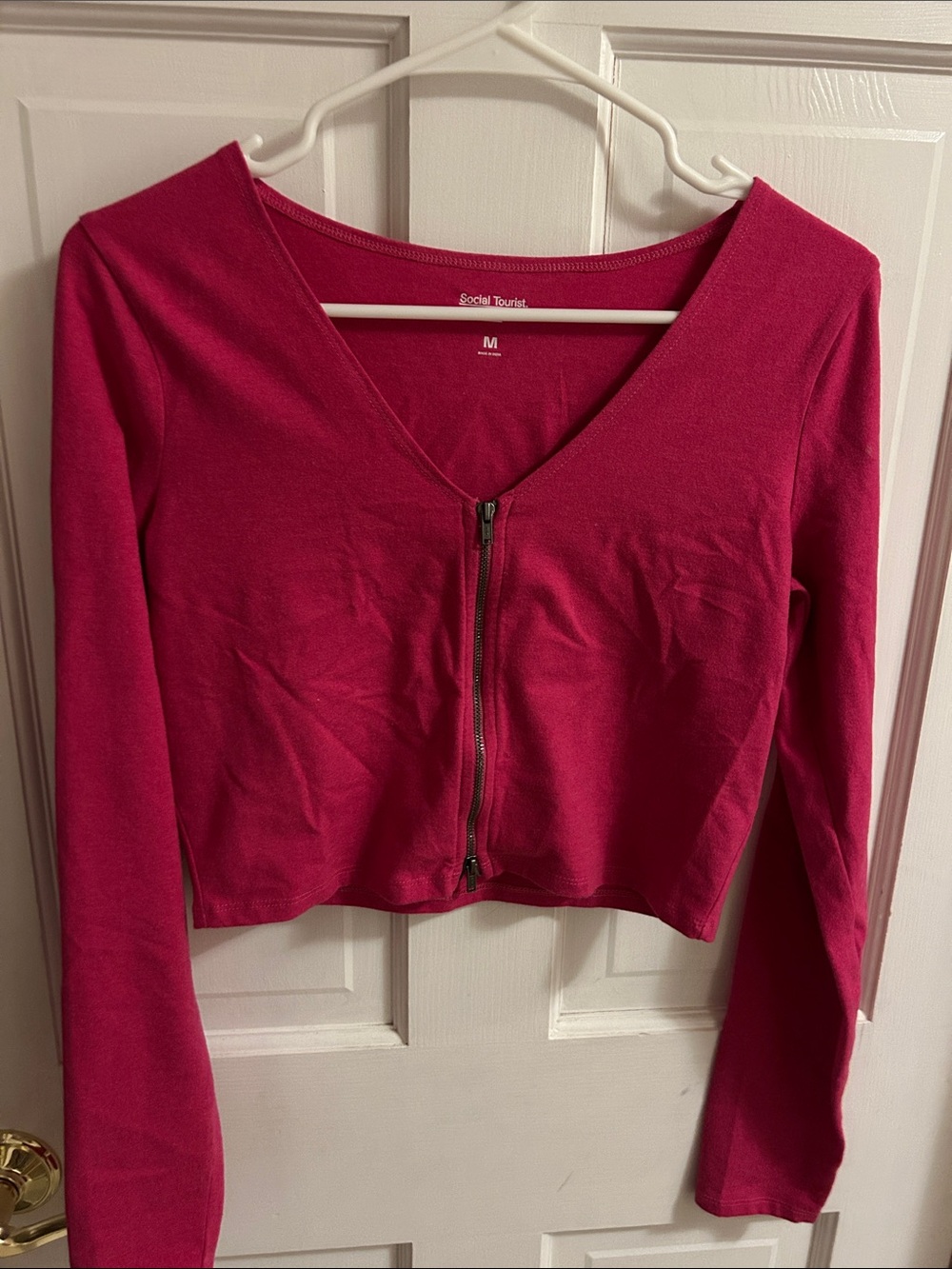 Zip-Front Long Sleeve Top